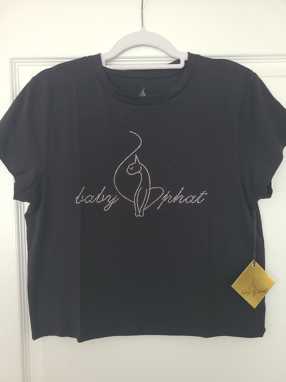 Baby Phat Black Rhinestone Logo Tee